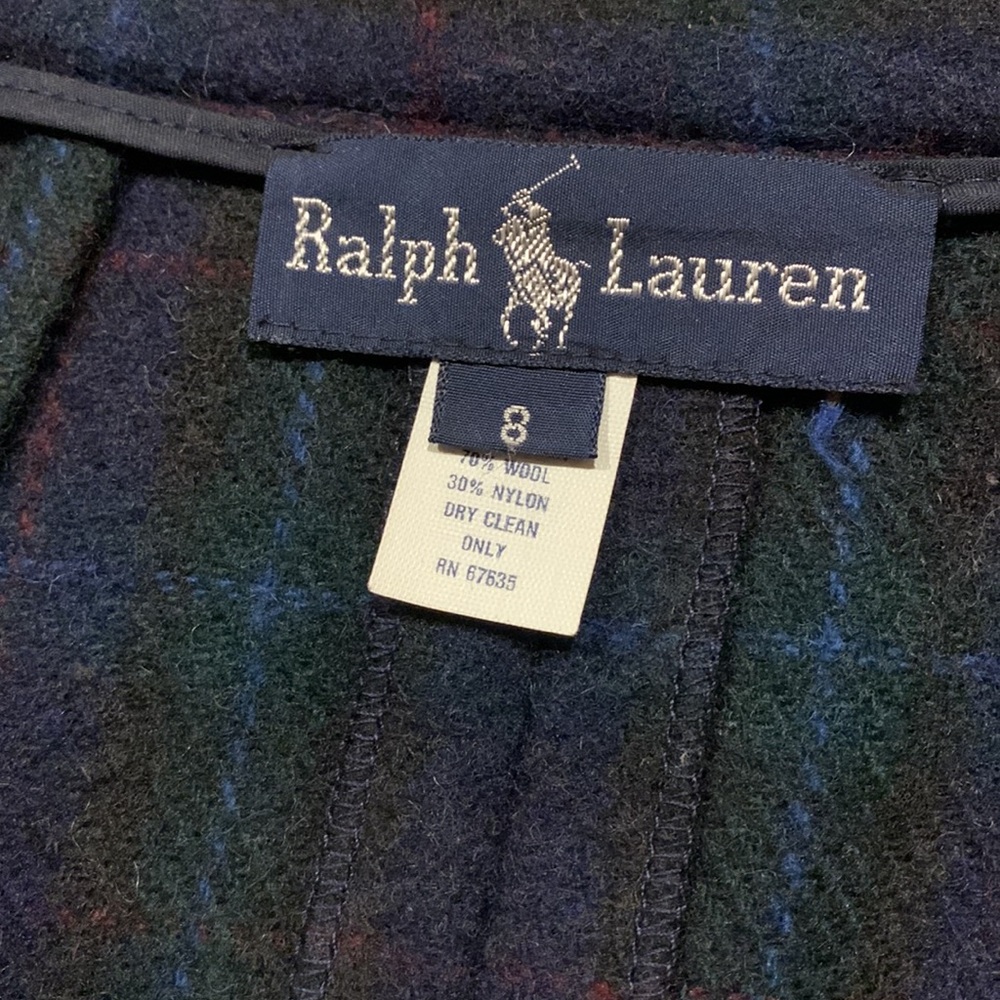 Ralph Lauren Navy and Green Plaid Maxi Skirt - Picture 4 of 16